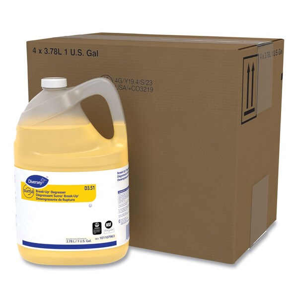 Diversey Suma Break-Up Degreaser D3.51, Characteristic Scent, 1 gal Bottle, 4PK 101107963 - main